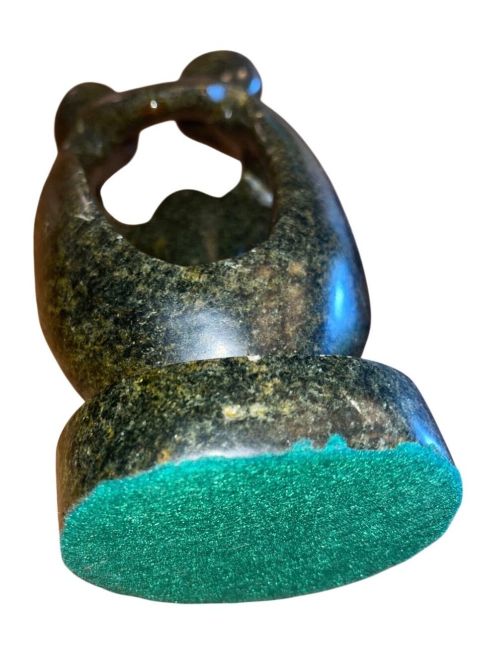 Zimbabwe Shona Serpentine Stone Family Sculpture African Art 8.5" Tall - Picture 5 of 5